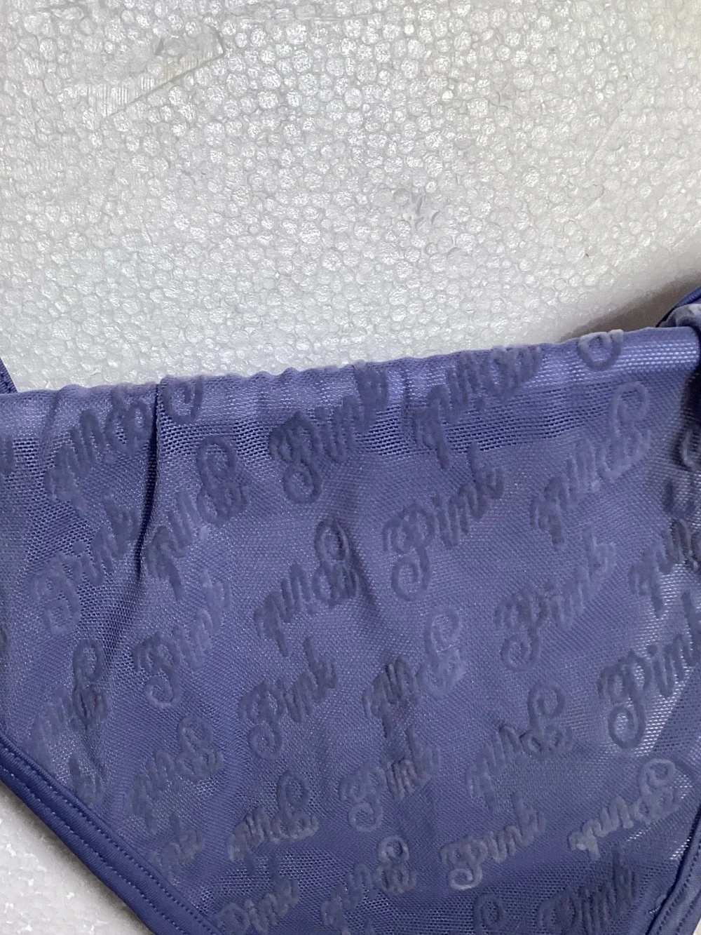 PINK Victoria's Secret Navy Logo-Print High-Cut Panty